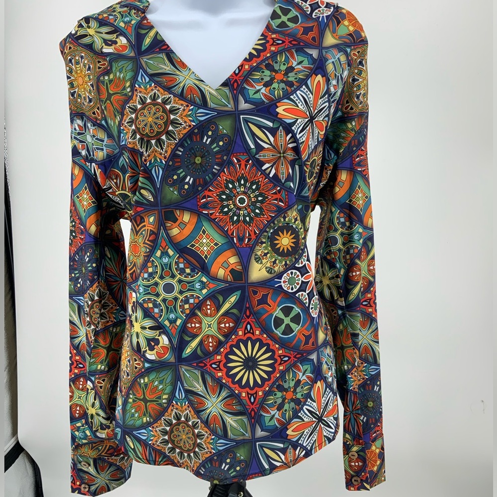 Cezele Boho Flower Print Blouse.